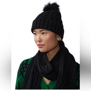 NWT LUREX CABLE SCARF & BEANIE SET
